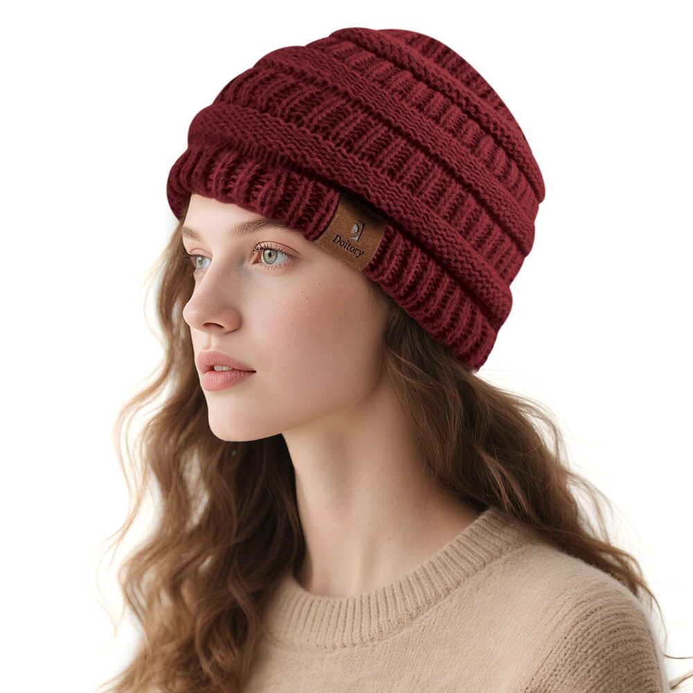 4466 Beanies Hat & ,Warm Soft Knitted Beanie Unisex Cuffed Hat for Winter